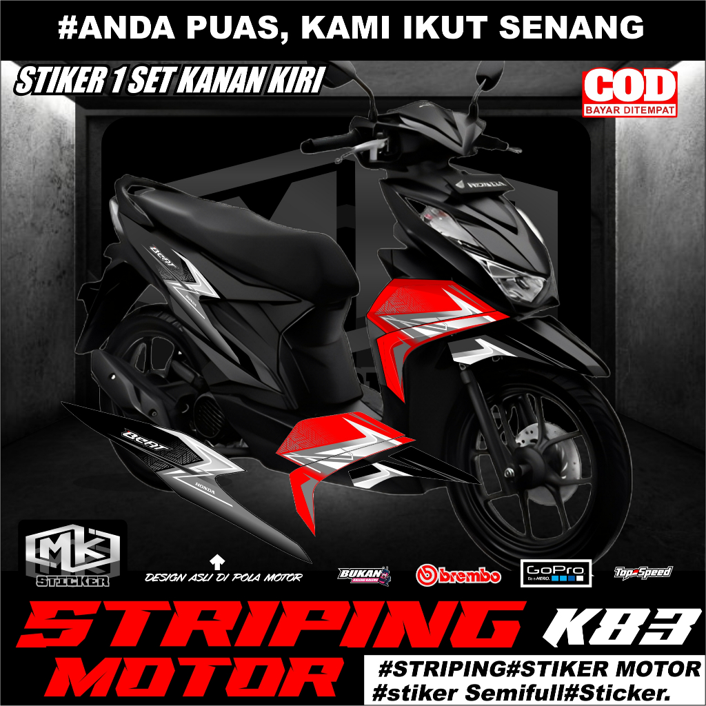 STRIPING STIKER SETIKER MOTOR BEAT DELUXE NEW ESP 2020-2021-2022 (83) BEAT STREET NEW COD