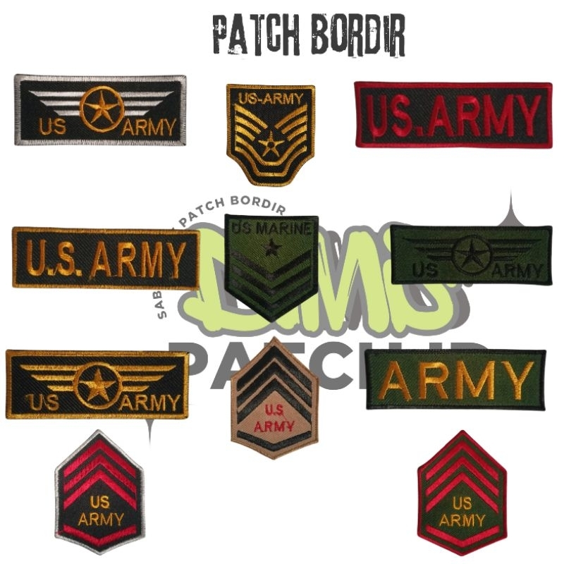 Patch Bordir Patch Bordir Emblem Jahit Logo US ARMY Patch Bordir Premium Patch Bordir Aksesoris