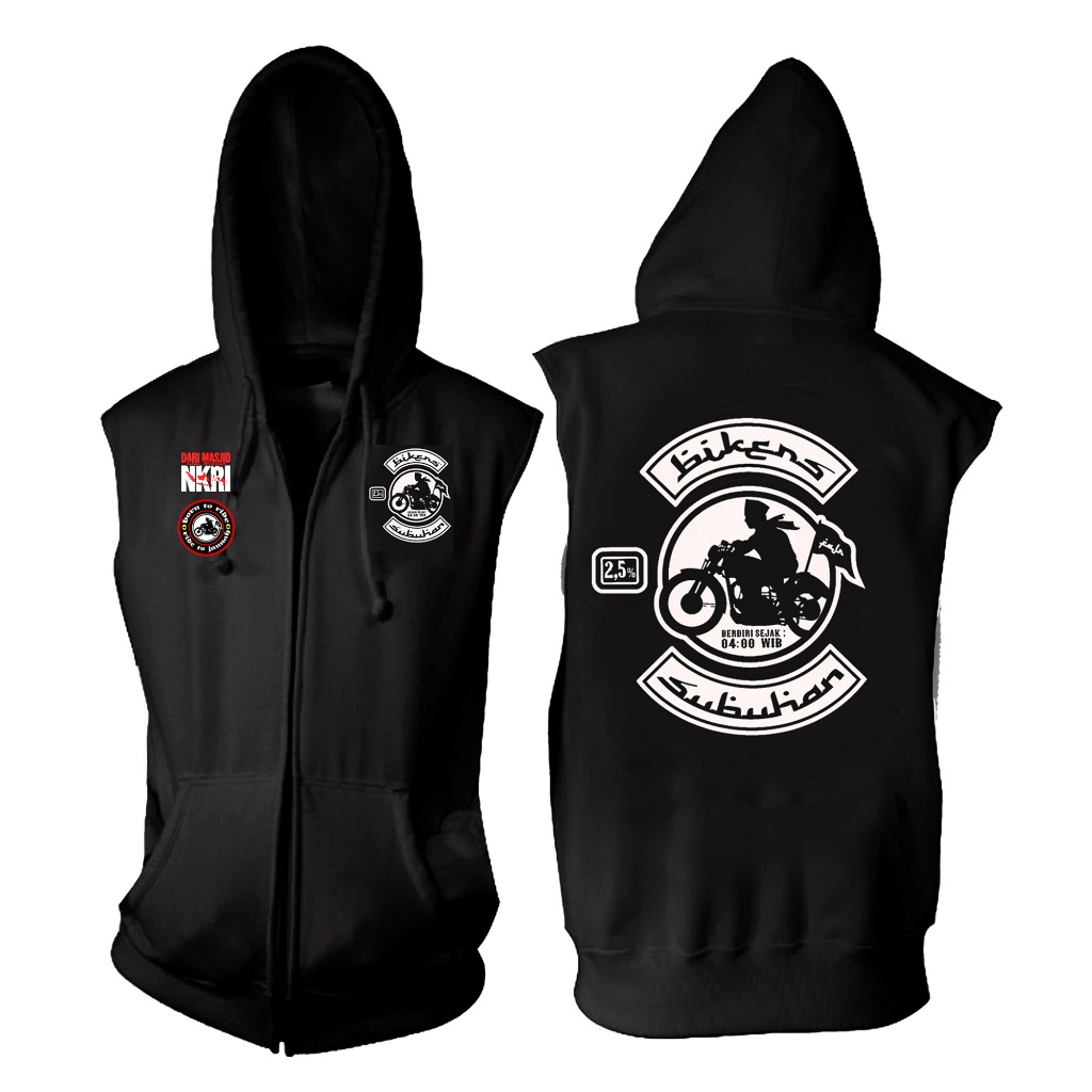 Rompi Hoodie Fleece Bikers Subuhan | Rompi Hoodie Casual | Rompi Hoodie Outdoor
