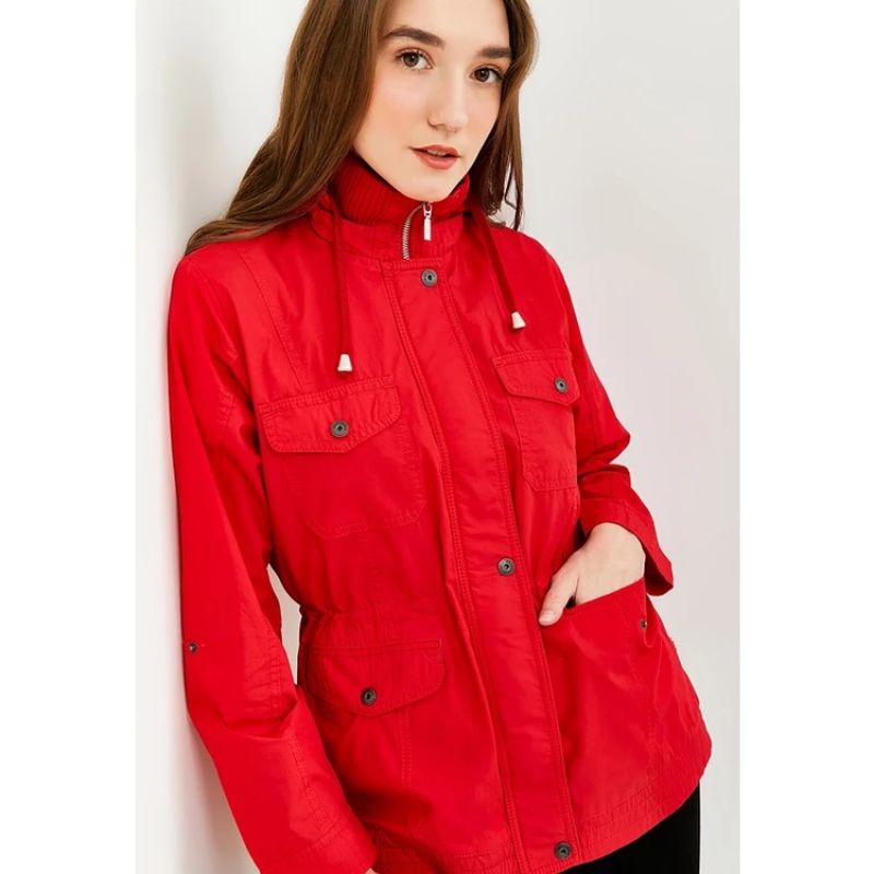 Jaket Wanita Parka Red AKO-0328