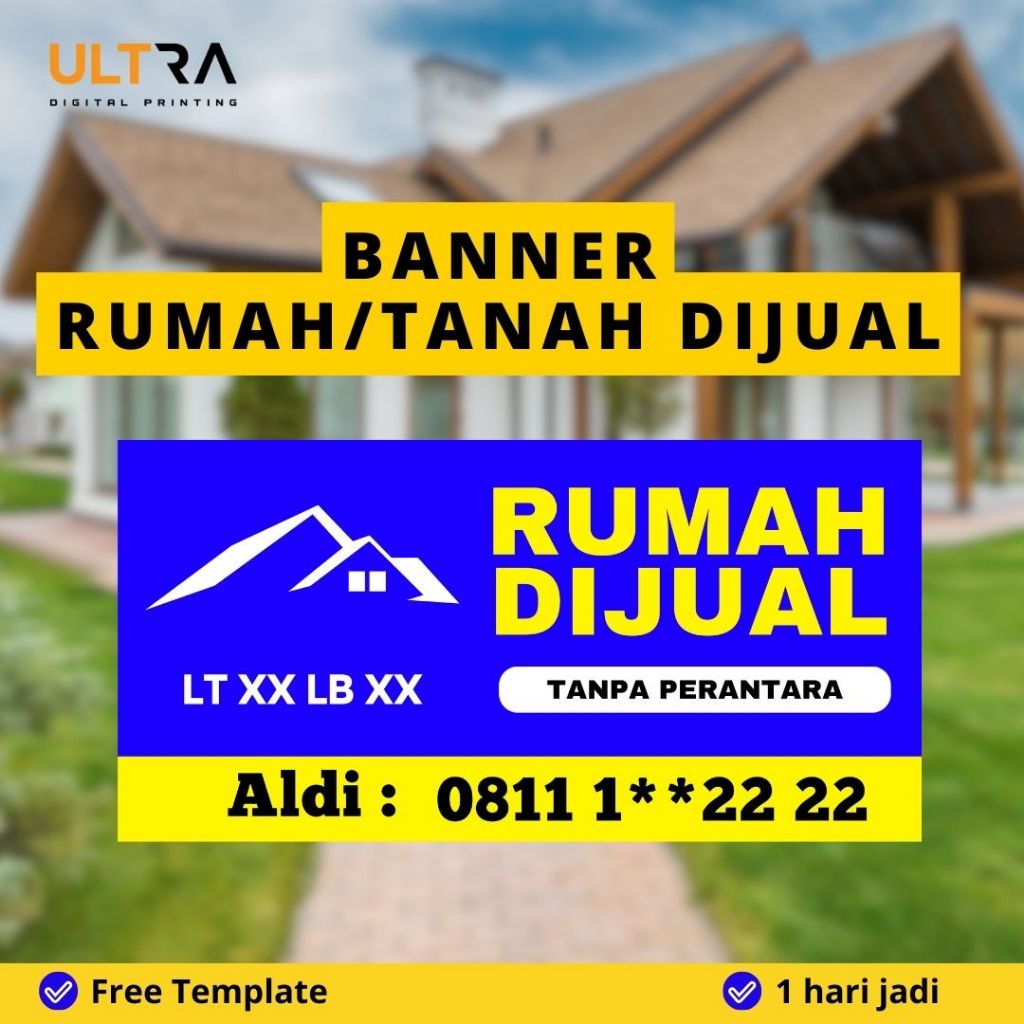 

BANNER RUMAH DIJUAL 2x1 meter Banner Tanah Dijual Banner Murah Jatim Surabaya