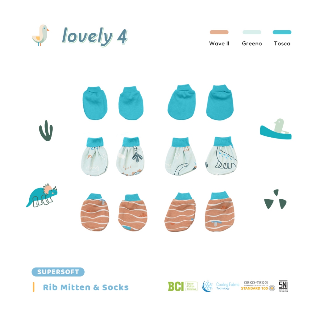 Sarung Tangan Kaki Bayi Rib - Joel Supersoft Lovely