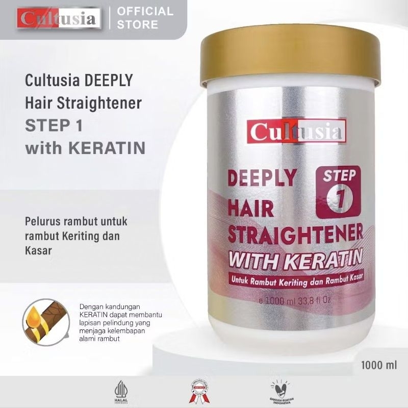 CULTUSIA STEP 1 KERATIN - DEEPLY Hair Straightening 1 KG (1000 mL) | Pelurus Rambut Rebonding Smooth