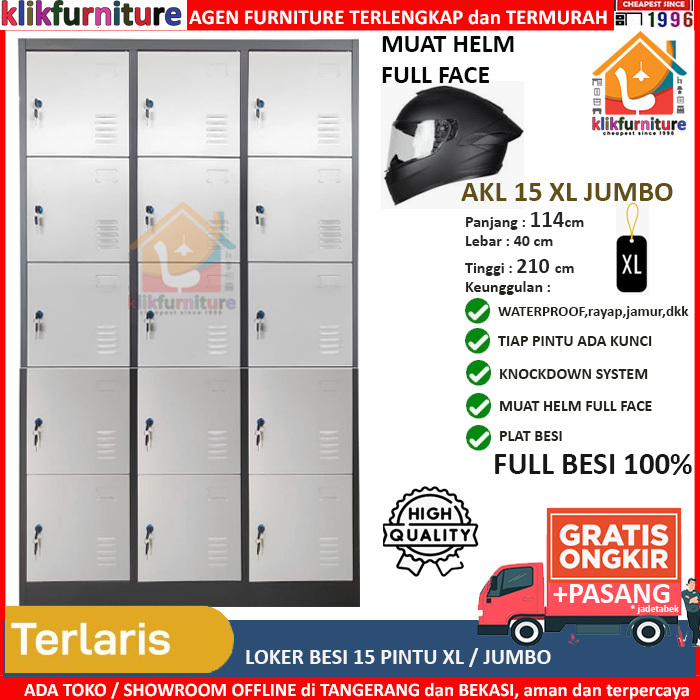 Loker HELMET HELM Full Face Loker Besi 15 Pintu Jumbo XL