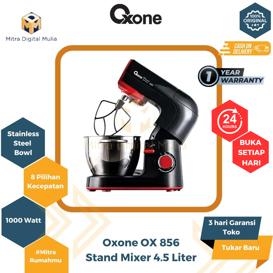 Oxone OX 856 Stand Mixer Hitam