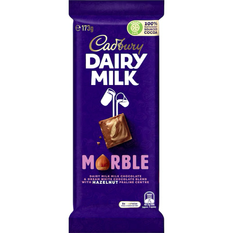 

Cadbury Dairy Milk Marble Chocolate Block 173g - Australia