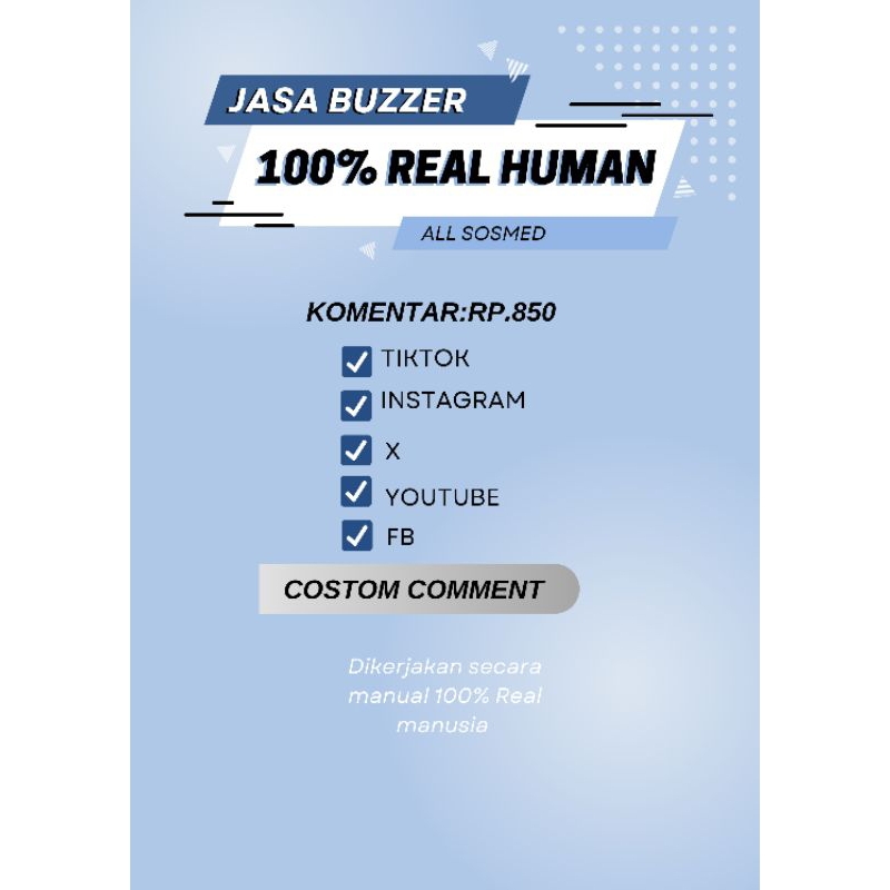 jasa buzzer komen tiktok/ig/tweet/fb/yutub