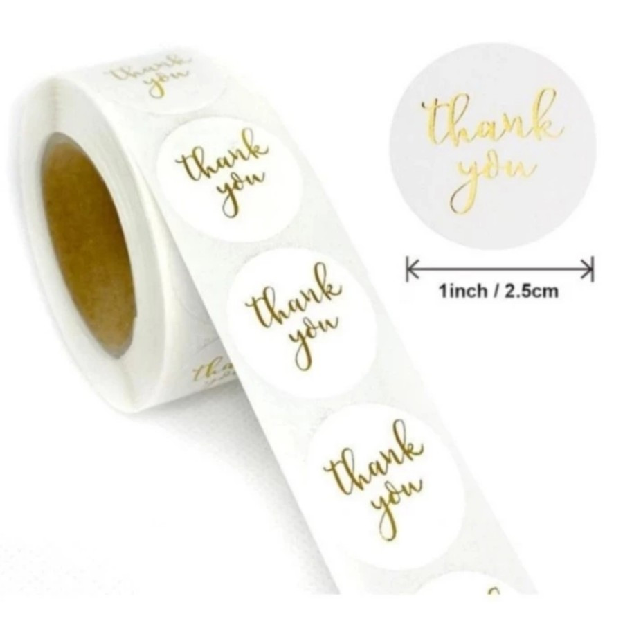 

Sticker 1 Roll 500pc Stiker Packing Craft Label Thank You For Order