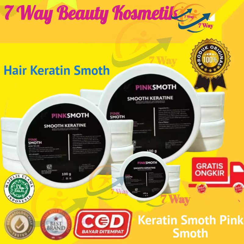 Keratin Ramut Pinksmoth Cream Smothing Rambut BPOM Travel Size 100 ml Smothing Keratin Rambut Peluru