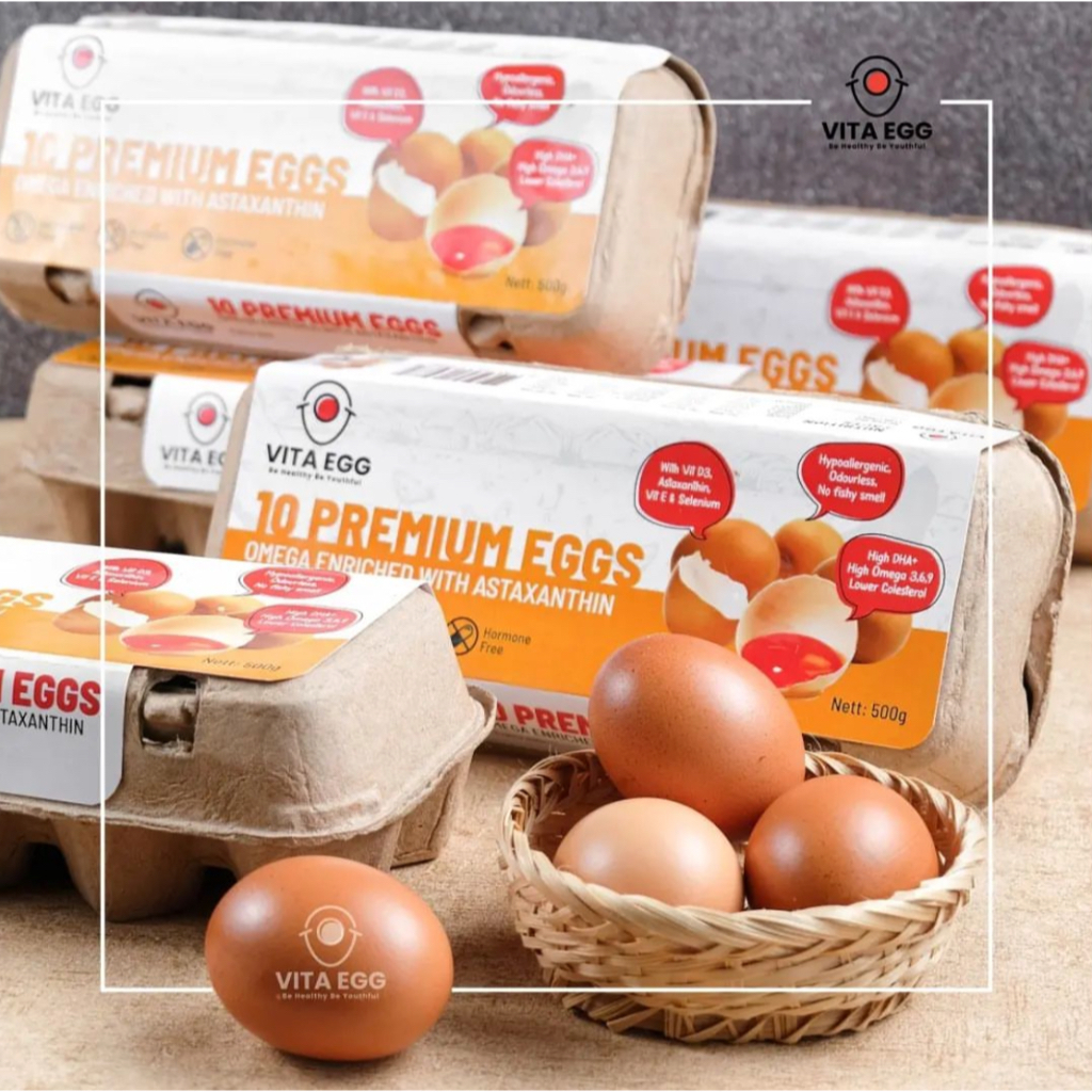 Vita Egg 10 butir l Hypoallergenic Egg l Telur Ayam Hipoalergenik l Telur Rendah Kolesterol