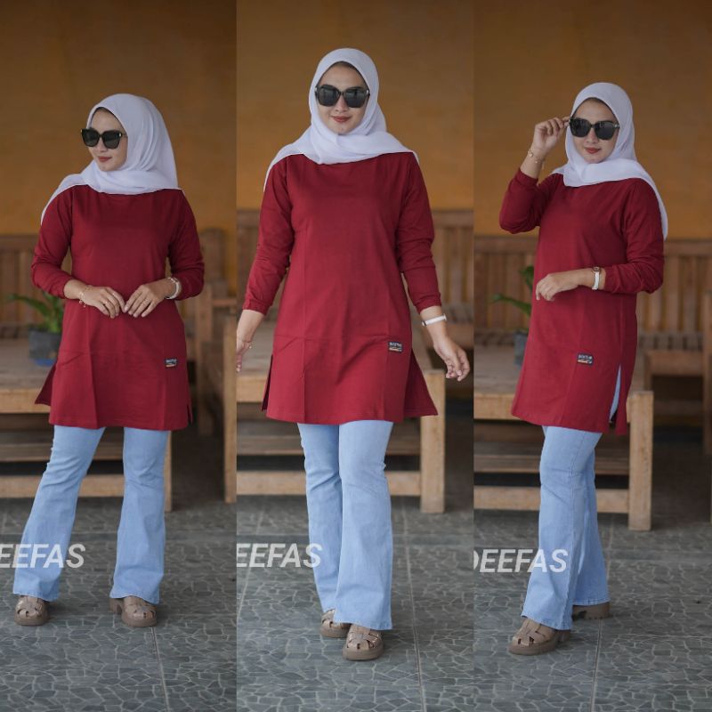 tunik deefas original kaos atasan wanita bahan katun combet20 deefas01 original
