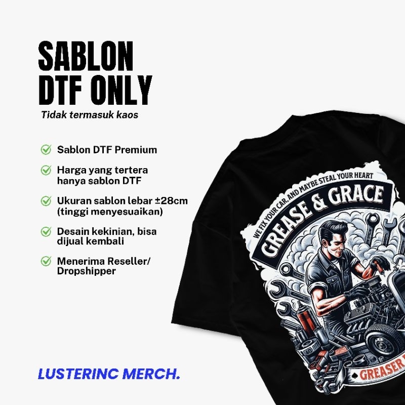 

LSTR - Sablon Kaos DTF Grease & Grace Sablon Setrika Stiker Sablon DTF ONLY‼️ Cocok Dijual Kembali
