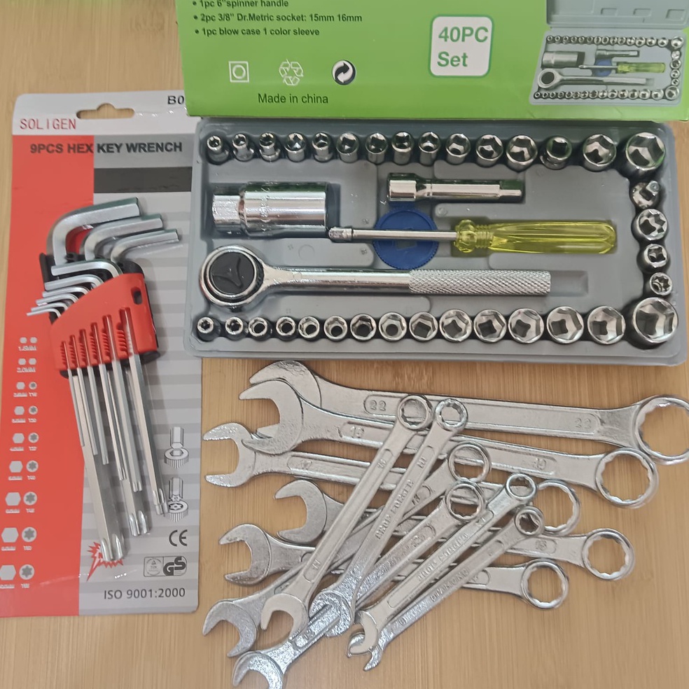 Pusat Jual Paket Kunci Shock Set 4Pcs  Kunci Ring Pas 11Pcs  Kunci L Set 9Pcs  BISA COD  Kunci 1set 