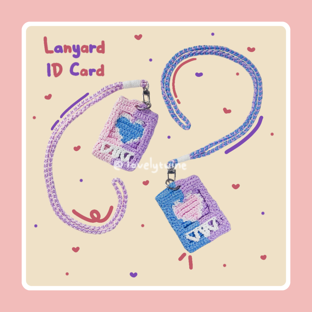 

[ Mabelle ] Emoney/ID Card Holder Lanyard Set Crochet / Rajut