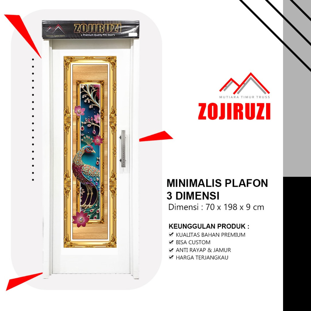 Pintu PVC Zojiruzi Minimalis Plafon 3D Modern Dan Minimalis | Bisa Custom Ukuran