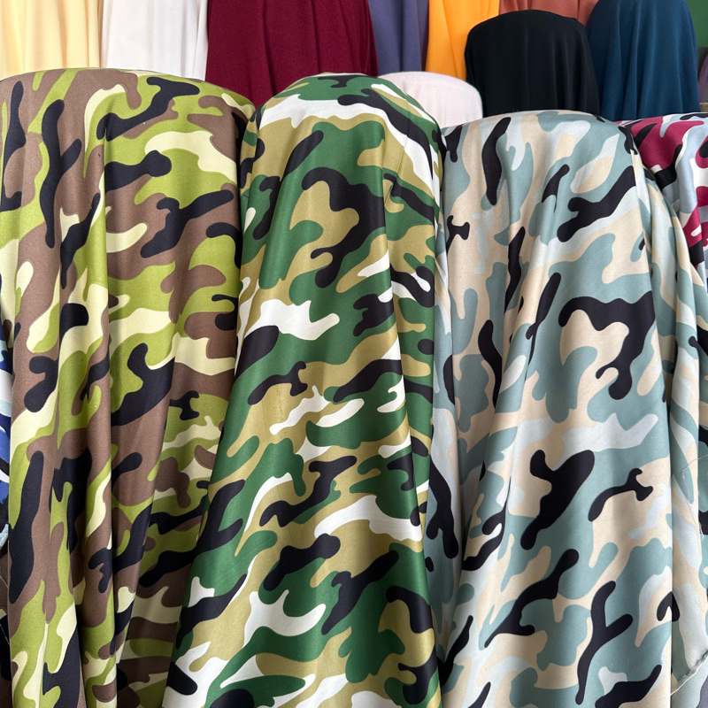 Kain satin silk loreng Motif loreng Kain Motif Kain Import