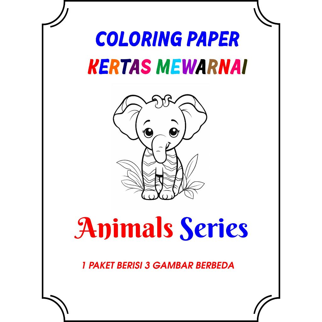 

KERTAS MEWARNAI ANAK SD TK PAUD ANIMAL SERIES SERI HEWAN COLORING PAPER