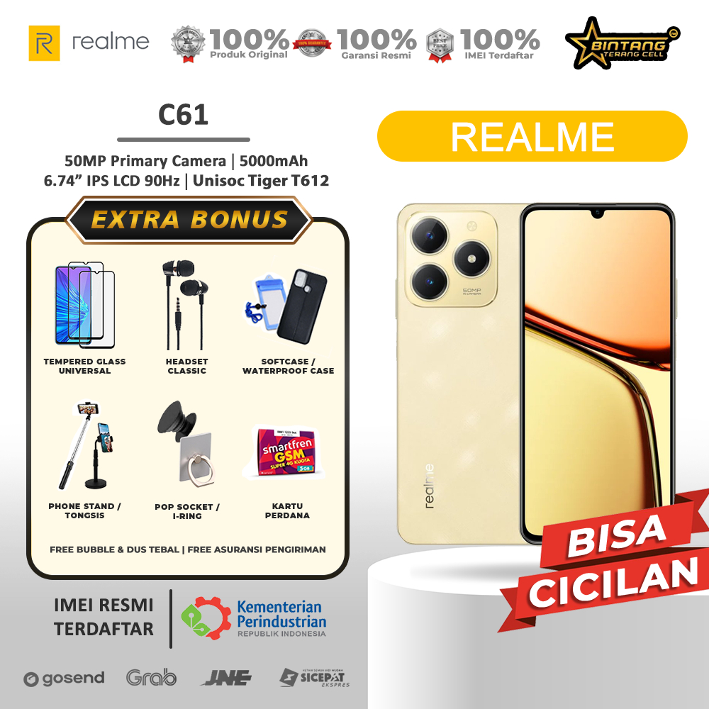 Realme C61 ram 8/128gb realme C51s NFC ram 6/128 realme C51 ram 4/128Gb ram 4/64Gb Garansi resmi