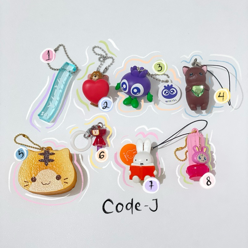 [Code J] Ayakasakii Japanese Trinkets Gacha Various Assorted Keychain Gotochi Miffy Squishy Mezzo Pi