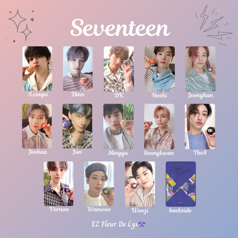 photocard replika pc unofficial Seventeen your choice SCOUPS DINO DK HOSHI JEONGHAN JOSHUA JUN MINGY
