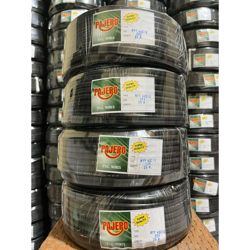 kabel listrik/audio PAJERO 3x2,5 25 METER (Serabut Tebal isi 3)