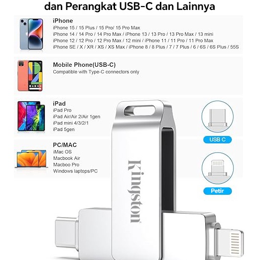 TYPEC Flashdisk OTG 12gb Kecepatan Tinggi Driver Flash Logam USB 256gb 512gb 1tb 2tb USB Flash Drive