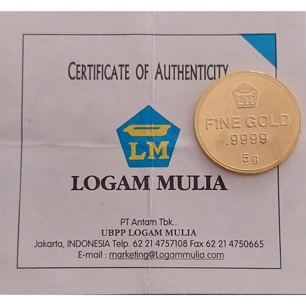Logam Mulia Koin Emas Antam Bulat 5 gram 24K