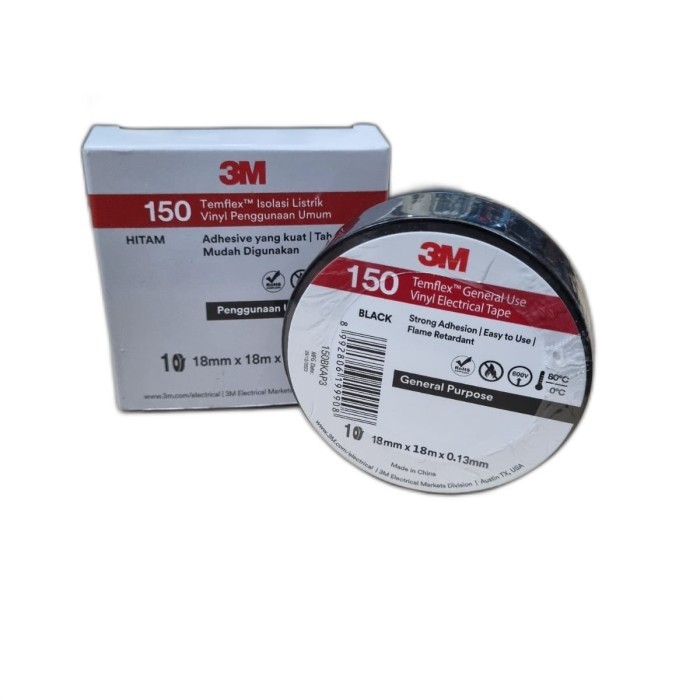 

3M ISOLASI LISTRIK 1258 JR ORIGINAL 1258jr hitam dan warna/i 3M tape kabel ASLI