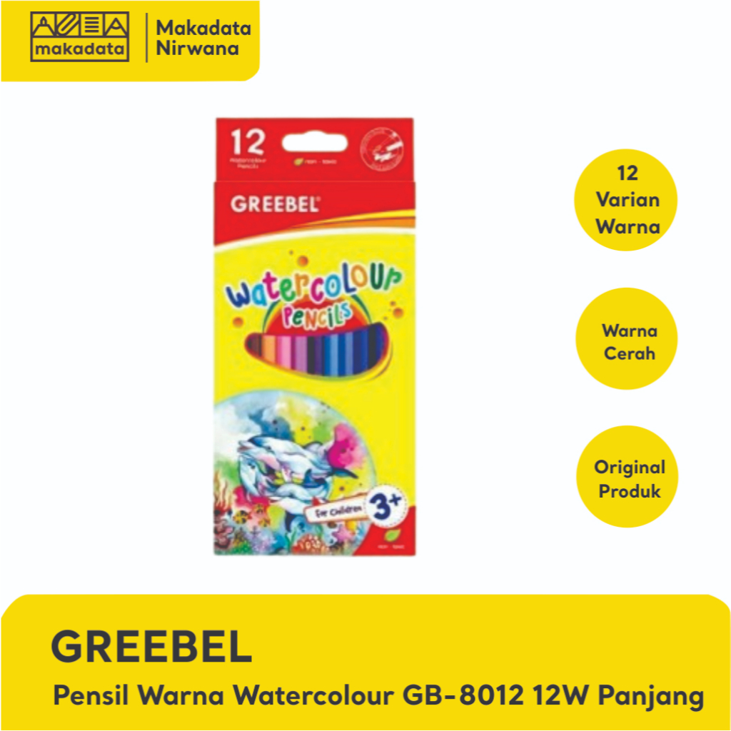 

GREEBEL PENSIL/PENCIL WARNA WATERCOLOUR GB-8012 12 WARNA (1 PCS)