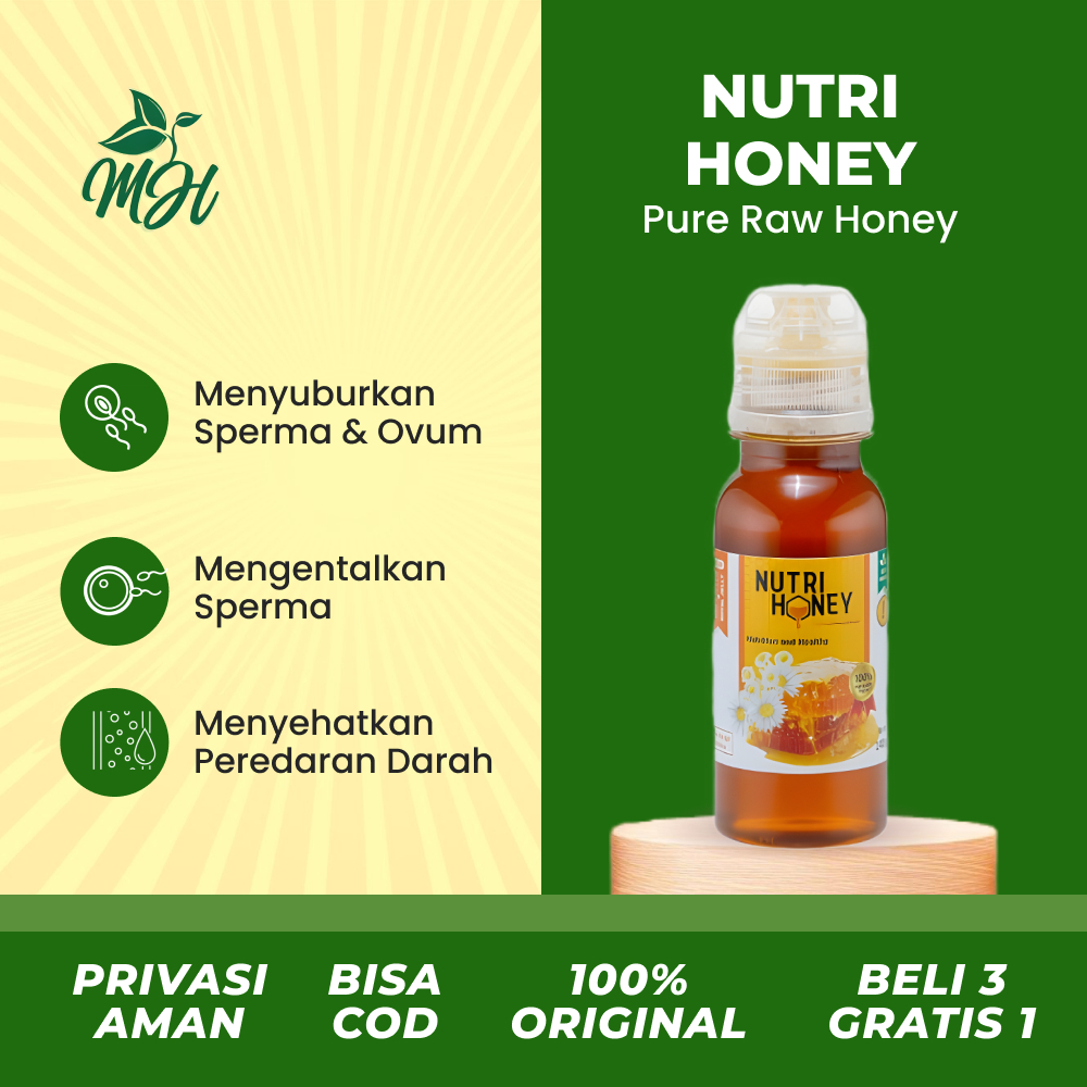 

Madu Nutrihoney Madu Murni Raw Honey Promil Peningkat Kesuburan Suami Istri Madu Herbal Alami