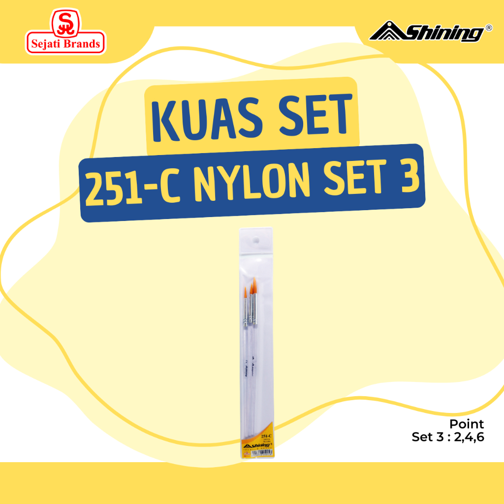 

Shining Kuas Gambar/Lukis-Paint brush set 251-C (set 3) no. 2.4.6