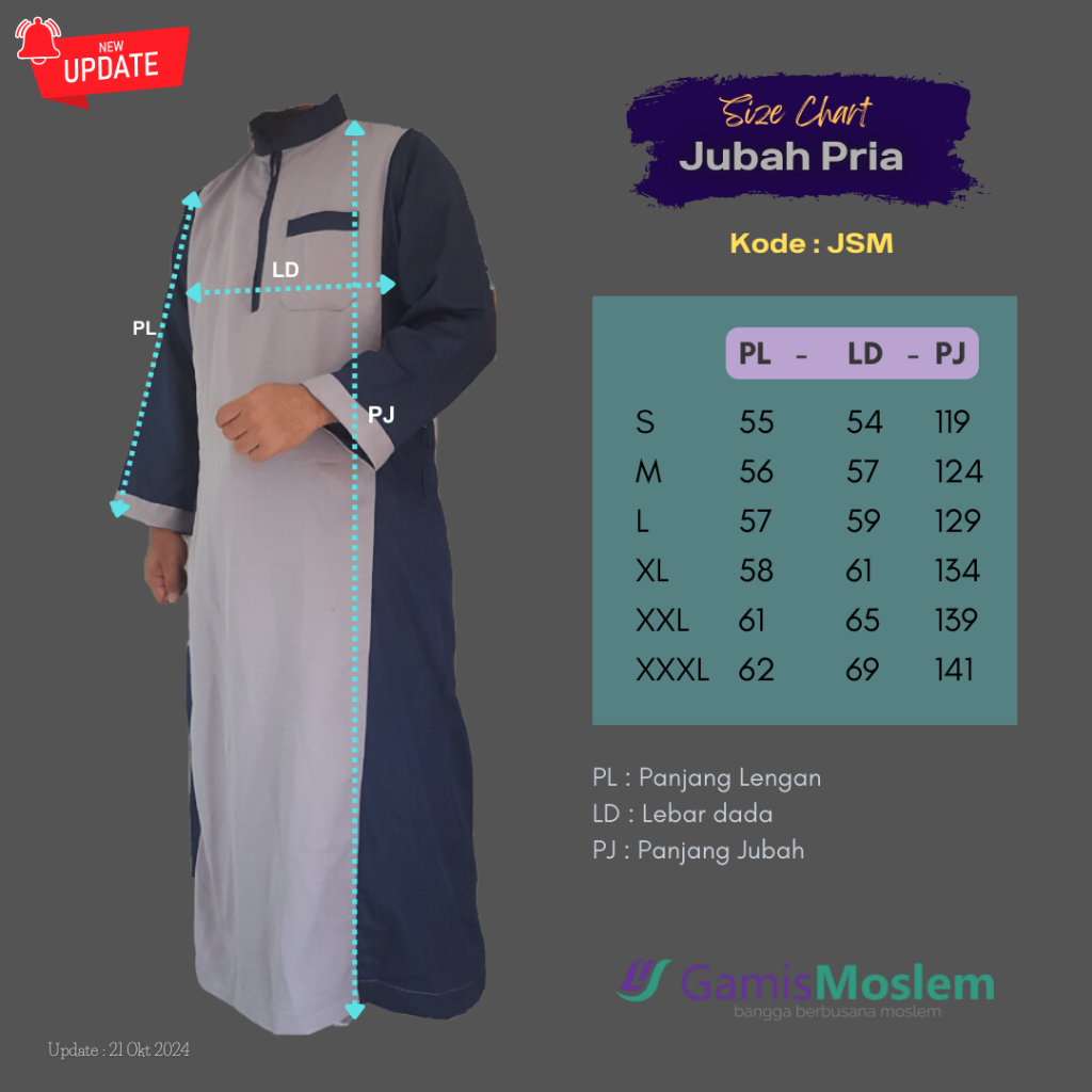 Jubah Pria Kombinasi (JSM ) | Toyobo | S - XXXL