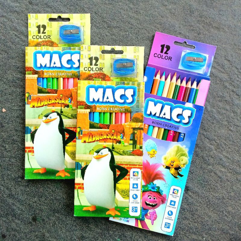 

Pensil Warna Colored Pensils Macs 12 Warna Panjang ( Set ) [ Original ]