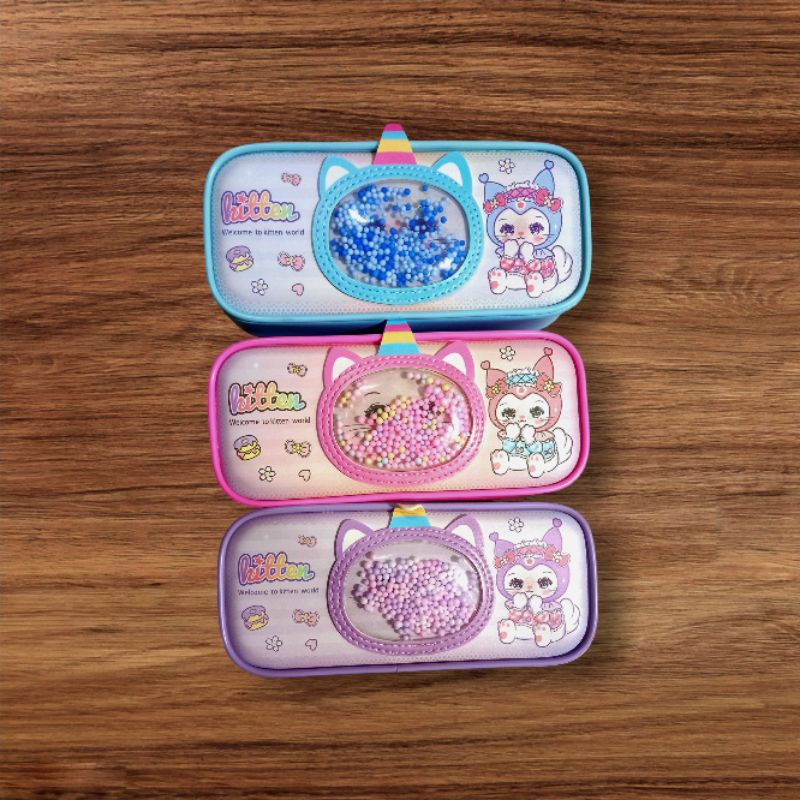 

tempat pincil kuromi.dngan bola bola trofom sleting atas blakang(xio ling jing)