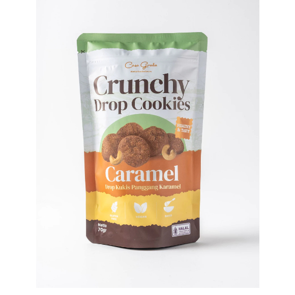 

Casa Grata Crunchy Drop Cookies Caramel Gluten Free & Vegan Snacks 70gr
