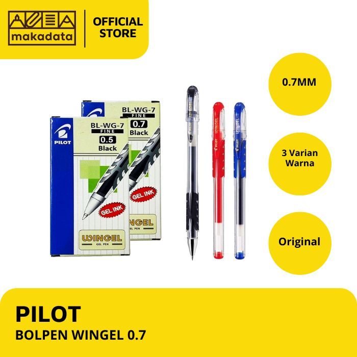 

BALLPOINT / BOLPEN / PULPEN PILOT WINGEL 0.7MM BLACK (1 PCS) MURAH