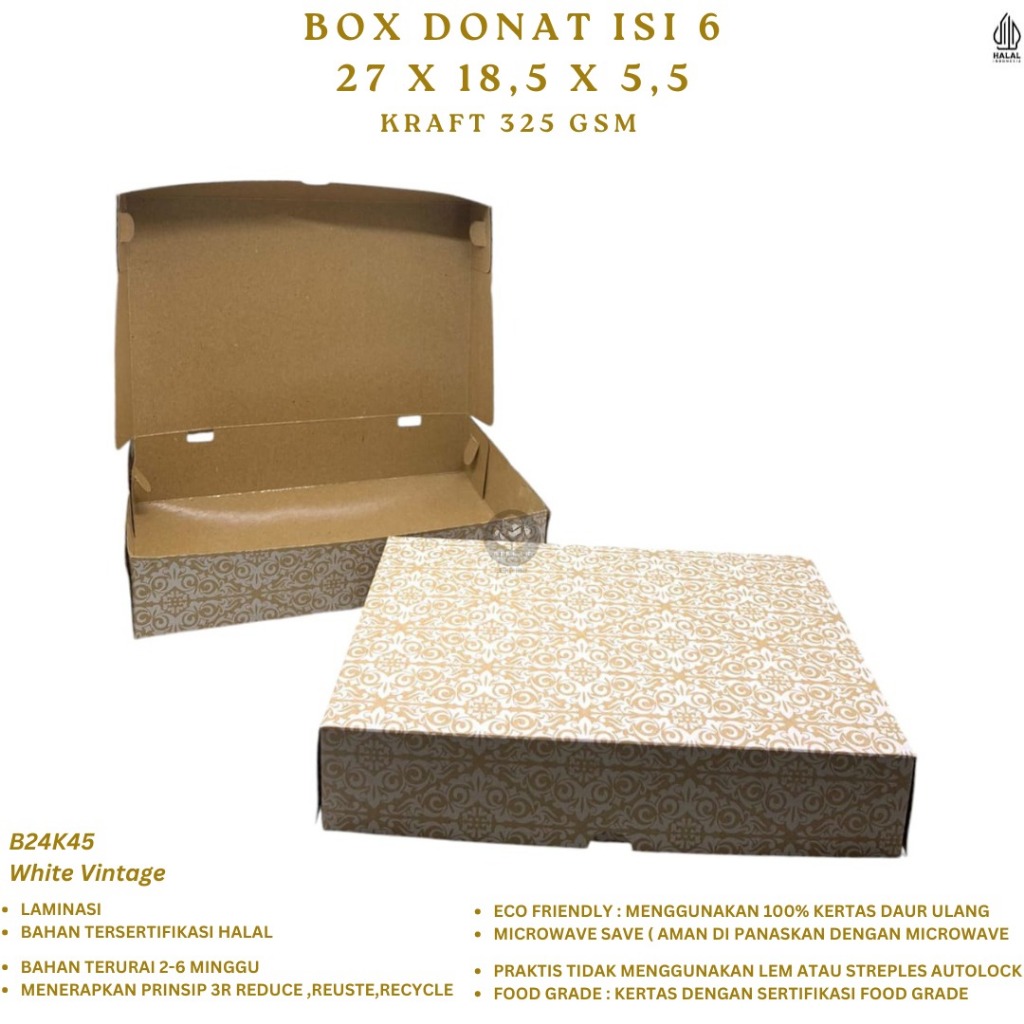 

Dus Donat Box Donat Isi 6 Dus Donat Motif 27x18,5x5,5 cm (B24K45)