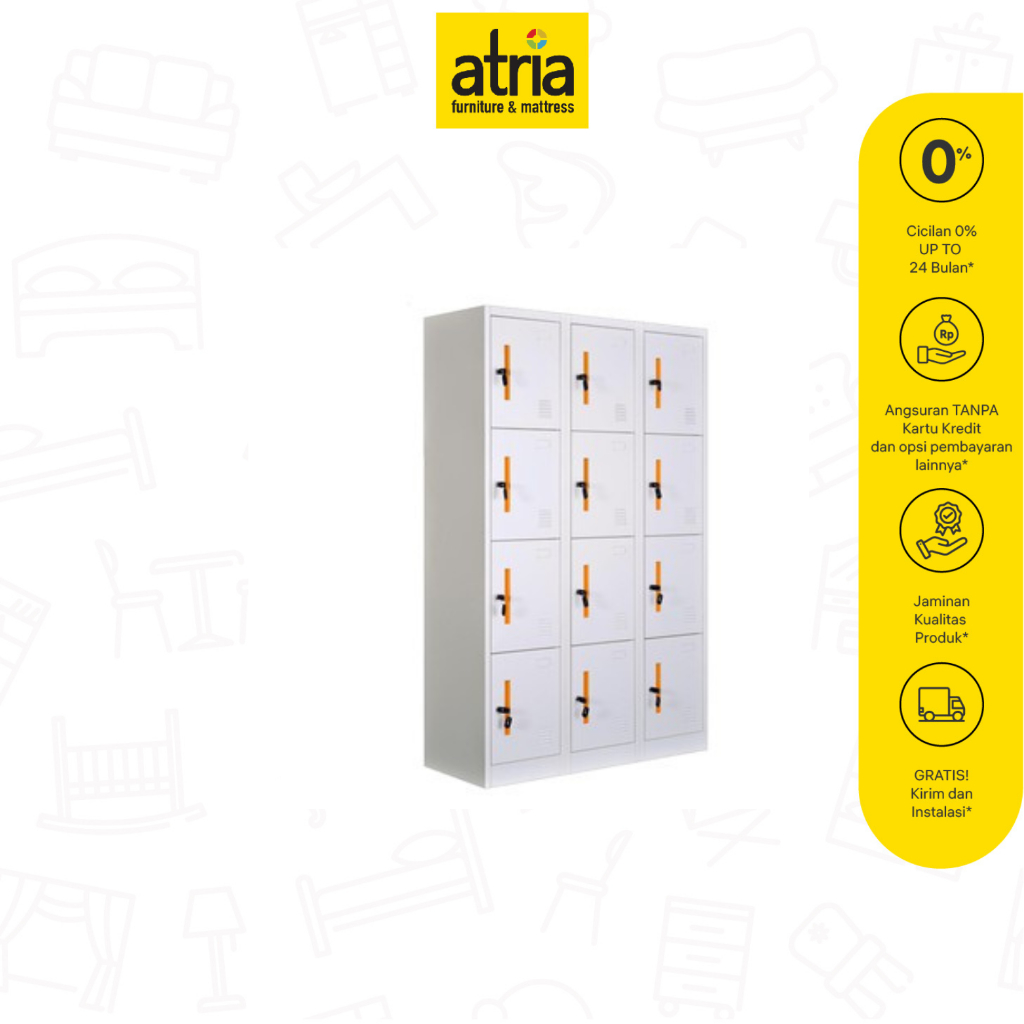 Atria Sterling Metal Loker 12 Pintu Putih