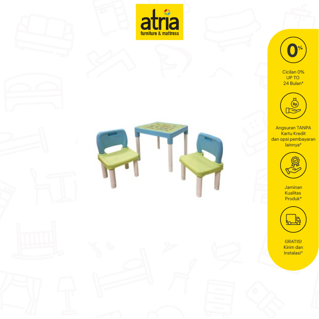 Atria Meja Belajar Dan Kursi Cubby Study Table