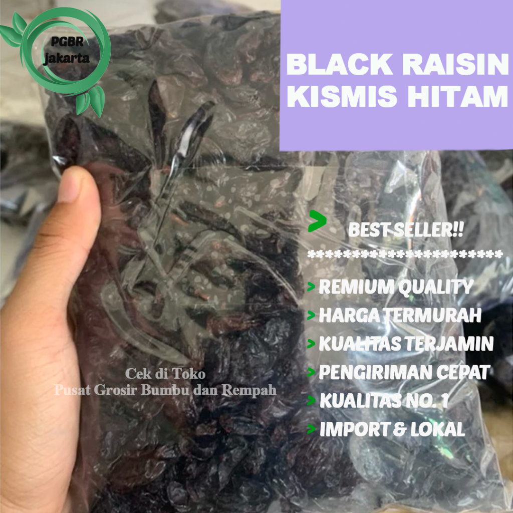 

TERMURAH! KISMIS HITAM 1 KG / BLACK RAISIN 1 KG / Grosir Kismis Hitam / UNSWEETENED RAISINS