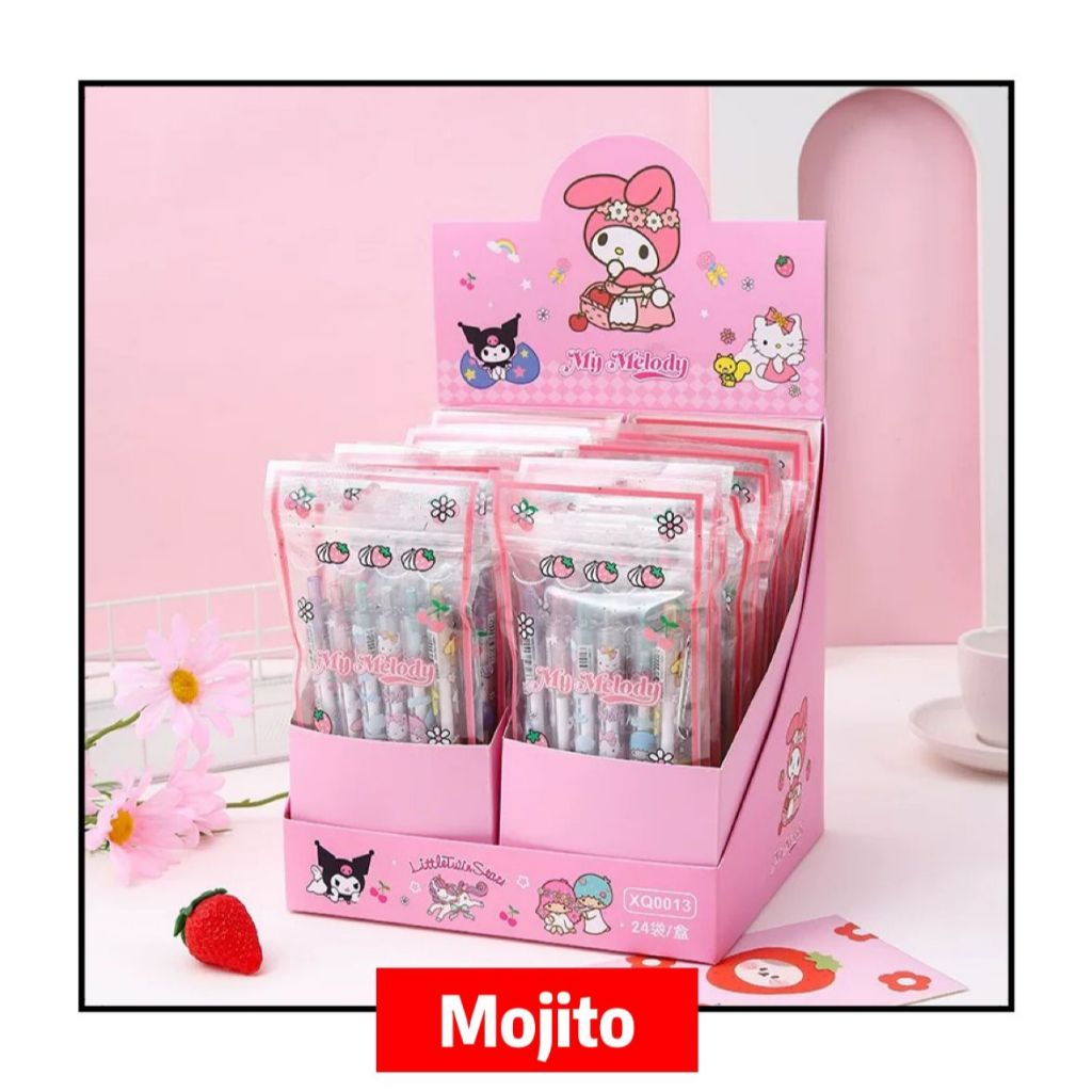 

[6pcs] Pulpen mekanik sanrio / pulpen cetek pen gel pena kuromi melody isi 6 pcs /pulpen gel