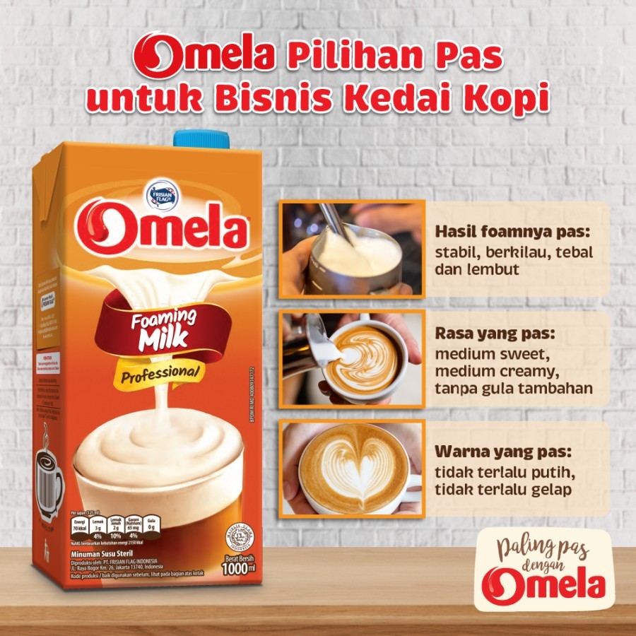 

Frisian Flag Omela Susu Foaming Milk 1000ml untuk cafe barista professional