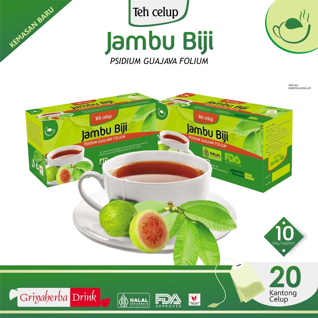 

Teh Herbal Jambu biji untuk daya tahan tubuh alami dan stop diare original alami 20 kantong