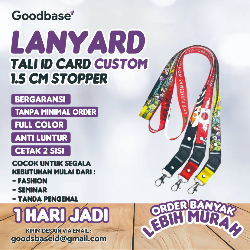 

Lanyard Stopper 1,5CM/Lanyard Stopper Murah/Lanyard Premium/Lanyard Premium/Lanyard/Tali Idcard/Tali Idcard murah