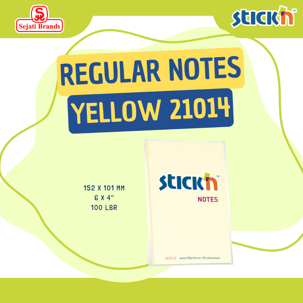 

Stick'n Regular Notes Pastel Yellow (6x4) 21014