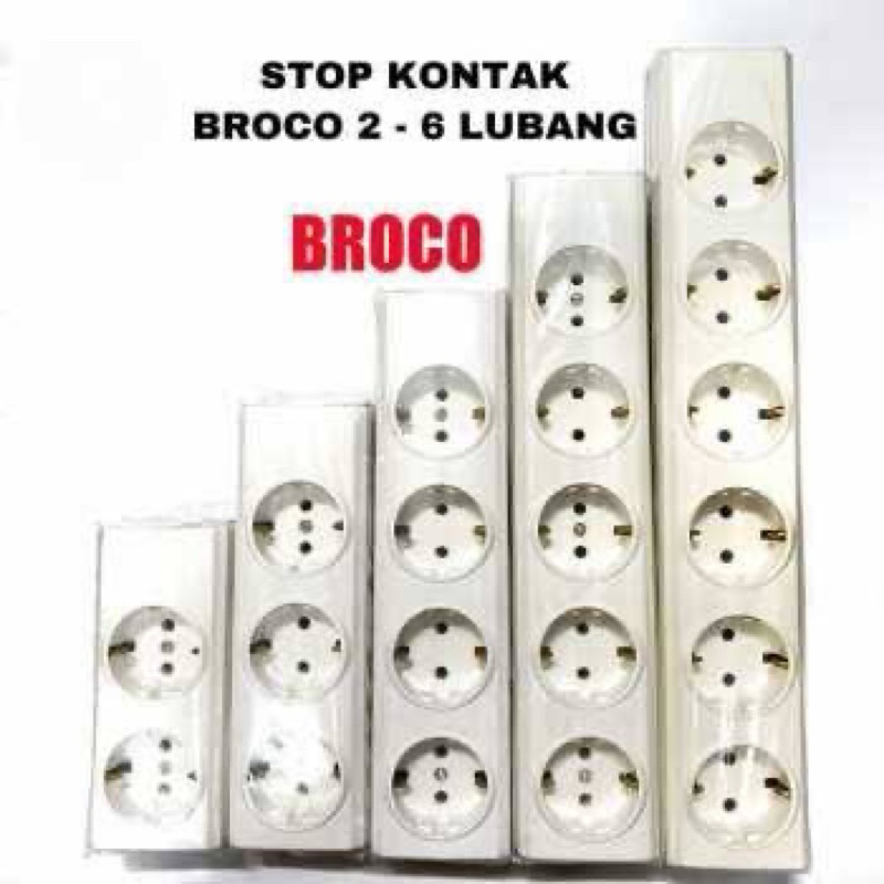 Stop Kontak BROCO NCP Tempel (2 / 3 / 4 / 5 / 6 Lubang)