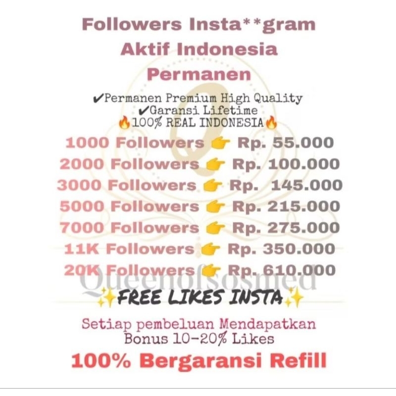 

Followers Instagram Indonesia + Bonus