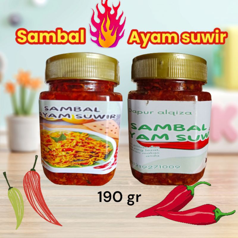 

sambal ayam suwir - sambal pedas sambal murah isi banyak halal tanpa bahan pengawet - aneka lauk pauk