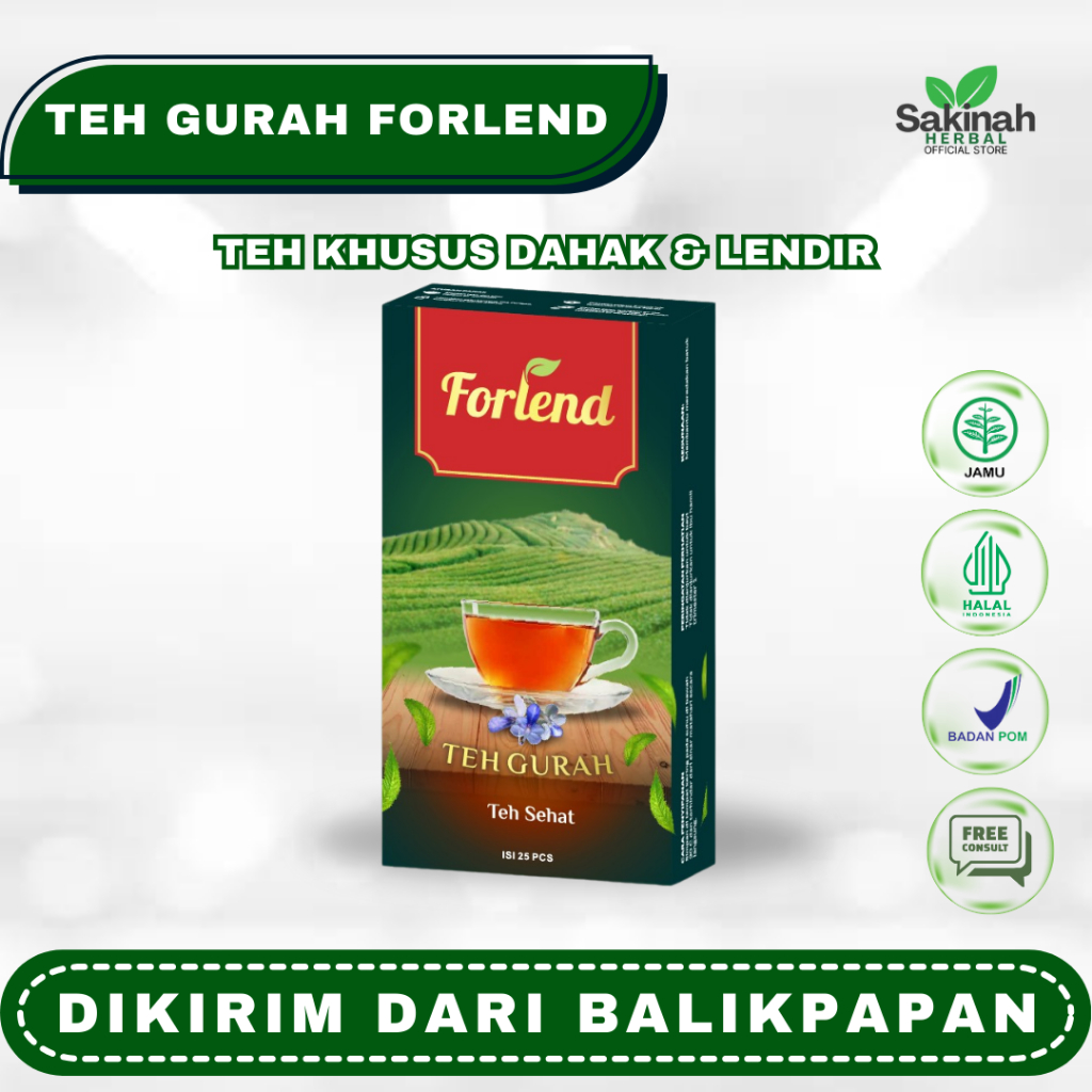 

Forlend - Teh Kesehatan untuk Gurah Membantu Atasi Batuk, Hancurkan Dahak dan Lendir, Atasi Sinus, Asma, batuk dan Pilek BPOM HALAL