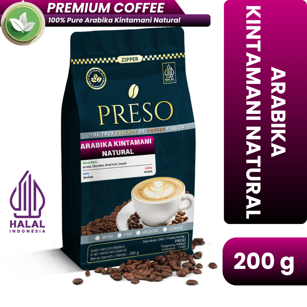 

PRESO Kopi Arabika Bali Kintamani Natural 200 Gram